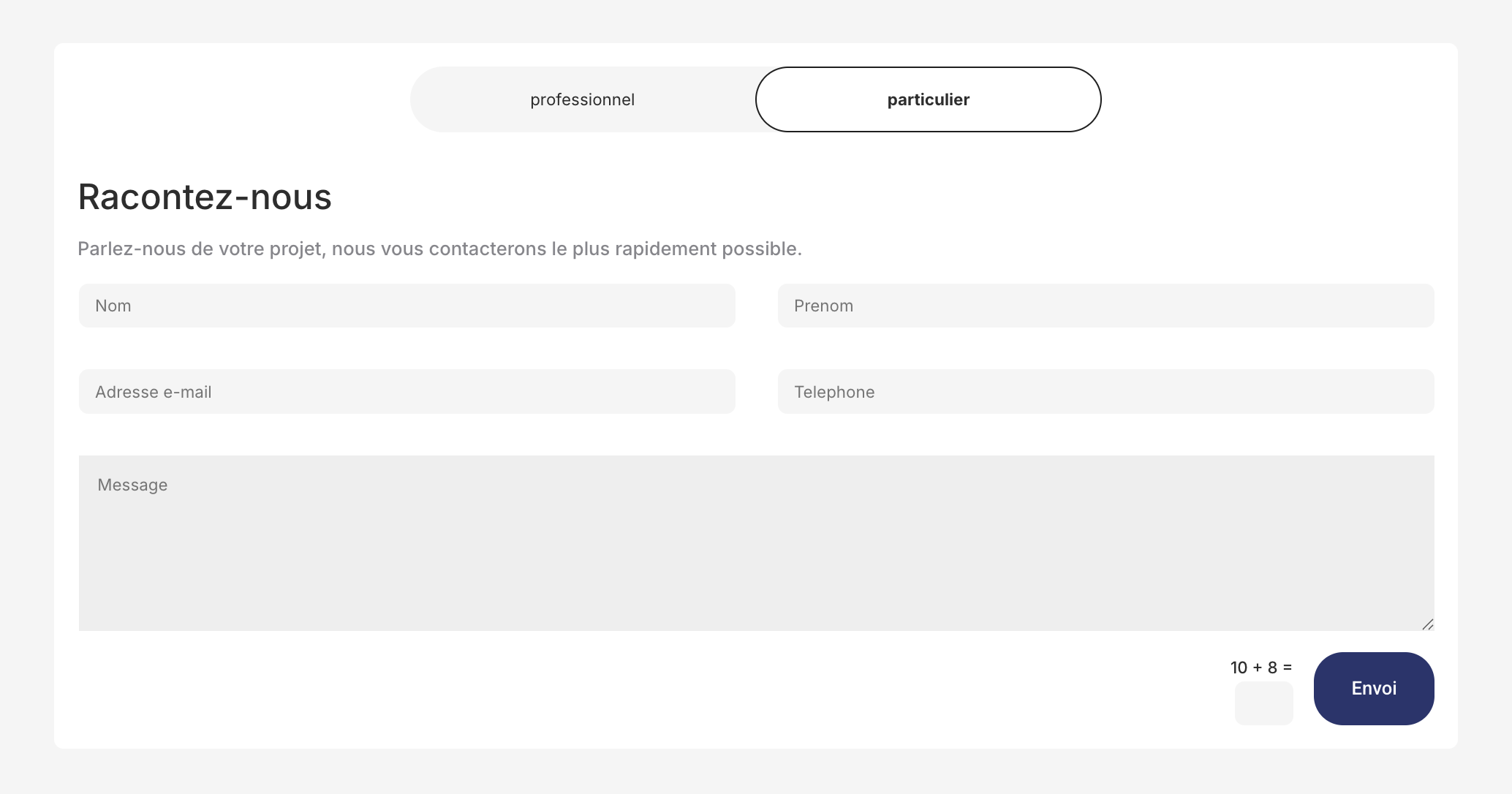 Tunnel de commande avec options de paiement.